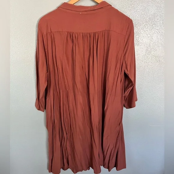 Flawless Terracotta Button-Up Dress - Picture 4 of 4